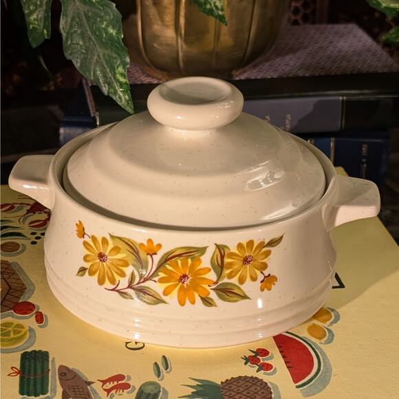 4 Pc 1970s Capri Bake Serve'n Store Stoneware Individual Lidded Casserole Dishes - Picture 4 of 10